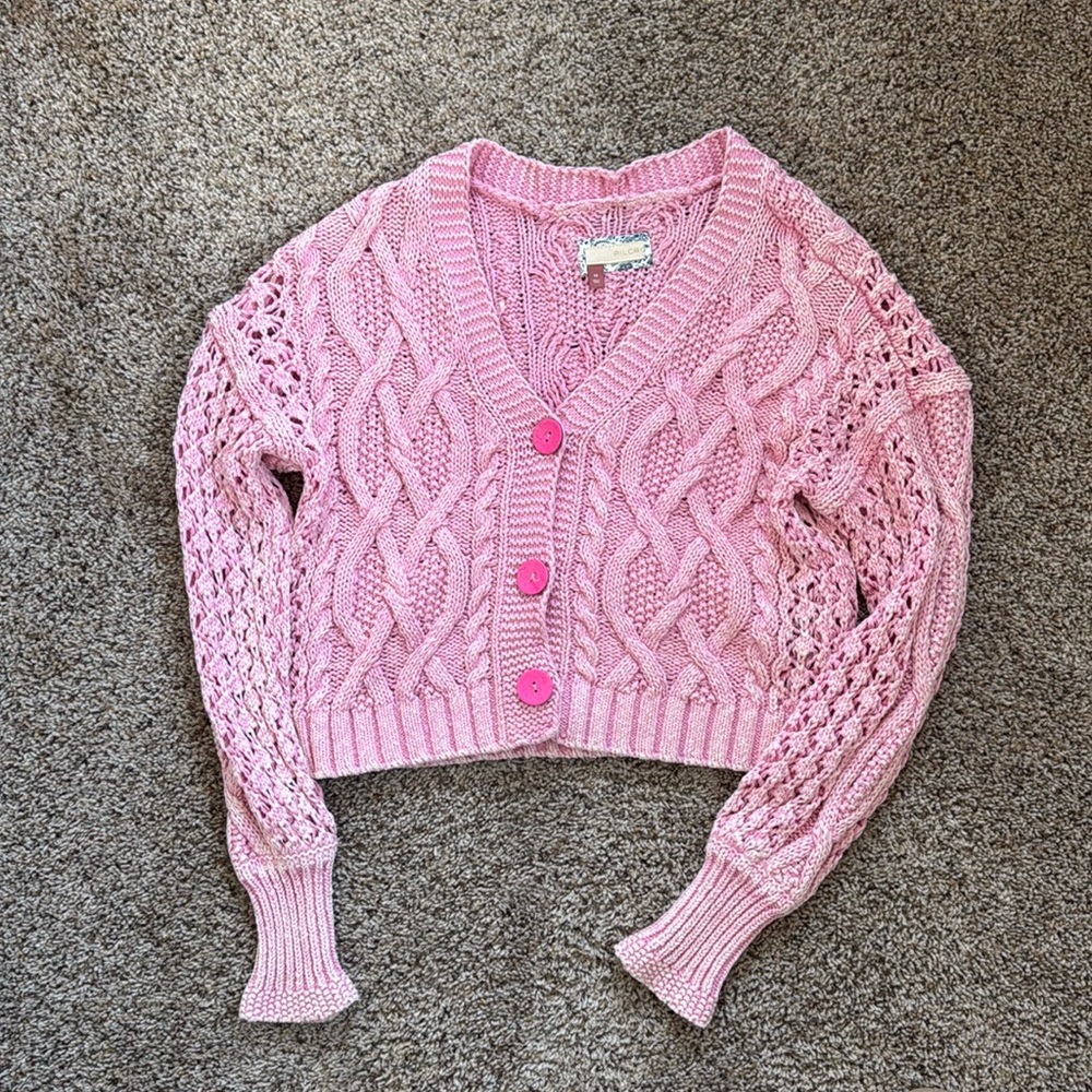 women’s pink anthropology sweater